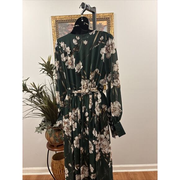 MiSC Elevated Basics Women Cap Long Sleeve V Neck Dress SM Belted Elastic Waist - Picture 9 of 14